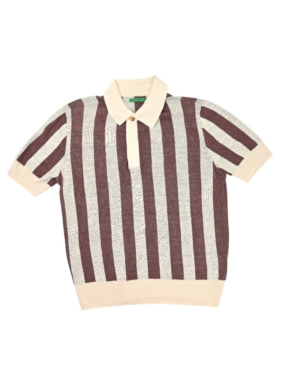 Emily Dawn Long Tutti Polo Shirt in Cocoa Stripe